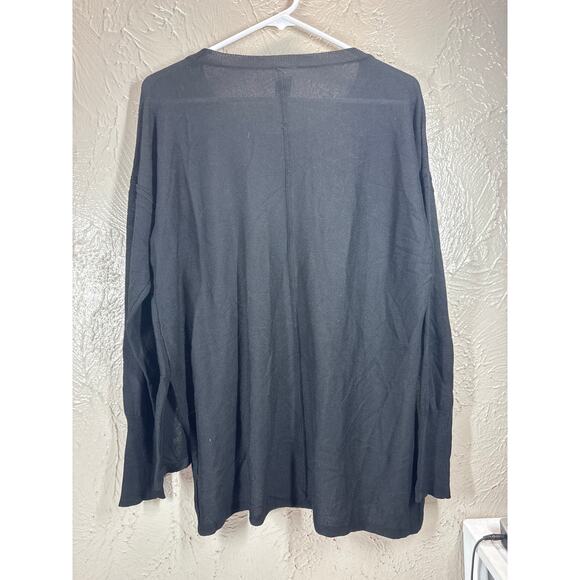 Rue 21 Black‎ Hi Low Cotton Blend Tunic Sweater Top Women’s Size Medium NWT - Picture 3 of 4